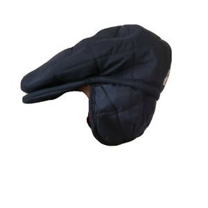 Warm Conte of Florence Hat Cabbie Flat Cap w/ Tuckaway Ear Flaps Navy